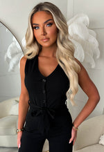 Jerry-Marie Black Waistcoat Jumpsuit