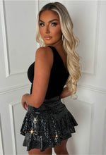 Just Sparkle Black Hot Fix Stretch Layered Skort