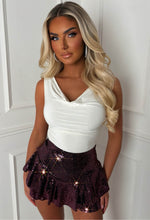 Just Sparkle Burgundy Hot Fix Stretch Frill Skort