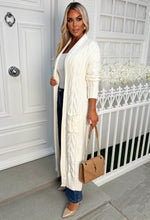 Karly Cream Luxury Cable Knit Maxi Coatigan