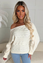 Kaylee Cream Cable Off The Shoulder Jumper