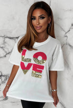 Kennedi White Glitter Love T-Shirt