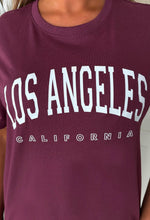 LA Babe Burgundy Los Angeles Slogan T-Shirt