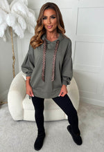 Lennox Khaki Leopard Tie Hoodie