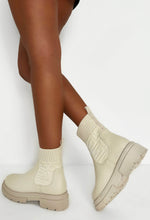 Life Like Mine Cream Patterned Knit Sock Boots