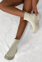 Life Like Mine Cream Patterned Knit Sock Boots