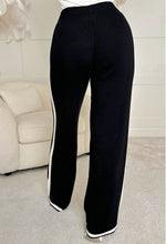 Livvy Black Contrast Side Stripe Knit Trousers