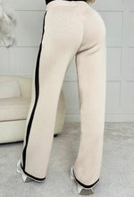 Livvy Cream Contrast Side Stripe Knit Trousers