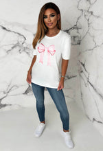 Livy White Blush Bow T-Shirt