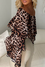 Love Flair Multi Leopard Print Ruffle Top