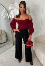 Love Haven Burgundy Bardot Bodysuit