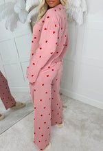 Love Hearts Pink Printed Button Through Pyjamas