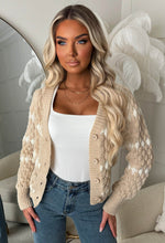 Madam Beauty Beige Contrast Cardigan