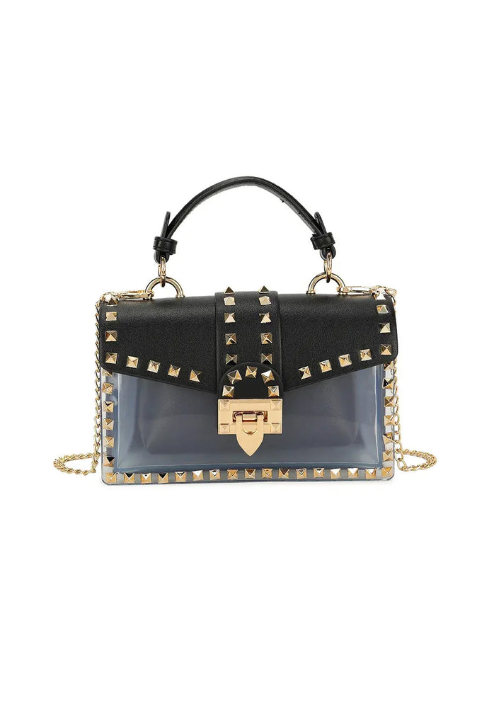 Making A Point Black Pu Stud Detail Bag | Pink Boutique – Pink Boutique UK