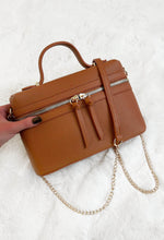 Marcelline Tan Top Handle Crossbody Bag