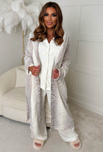 Me Time Taupe Ombre Tiger Midi Hooded Robe