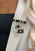 My Girl Black Chain Detail Brooch