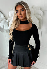 Naya Black Rib Knit Cut Out Jumper