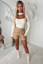 Naya Cream Rib Knit Cut Out Jumper