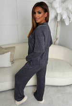 Pyjama Day Grey Marl Brushed Rib Long Sleeve Buttoned Pyjamas