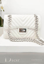 Quilted Babe White Chain Detail Bag