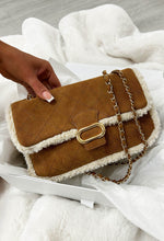 Reagan Tan Faux Sheepskin Shoulder Bag