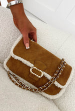 Reagan Tan Faux Sheepskin Shoulder Bag