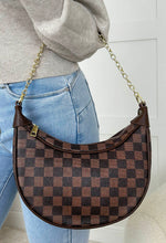 River Brown Check Pattern Shoulder Bag