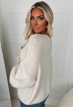 Rosa Beige Bow Detail Multiway Knitted Jumper