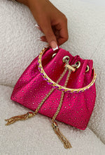 Ruth Fuschia Crystal Detail Satin Bag