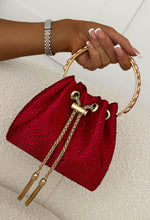 Ruth Red Crystal Detail Satin Bag