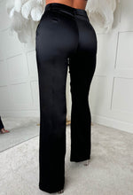 Satin Illusion Black Satin Trousers