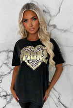 Scarlette Black Amore Leopard Heart T-Shirt