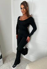 Shape Up Black Long Sleeve Ruched Unitard