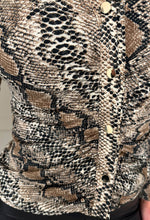 She's All Class Beige Snake Print Ruched Shirt