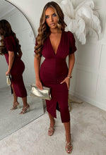 Simply Love Burgundy Ruched Midi Dress