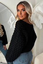 Sophia Black Chunky Knit Cardigan