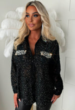 Star Of The Show Black Embellished Sheer Blouse