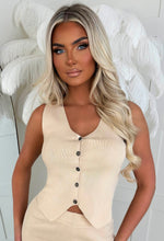 Stay Trending Beige Knitted Waistcoat and Trouser Co-Ord Set