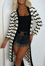 Thinking Clearly Black Zig Zag Knitted Cardigan