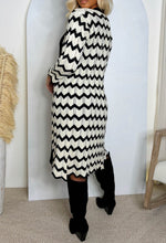 Thinking Clearly Black Zig Zag Knitted Cardigan