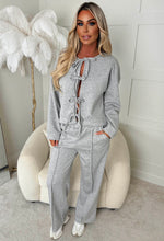 Tie Breaker Grey Tie Sweatshirt And Jogger Loungewear Set