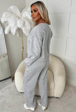 Tie Breaker Grey Tie Sweatshirt And Jogger Loungewear Set