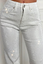 Ultimate Sparkle White Straight Leg Stretch Diamante Jeans