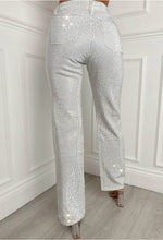 Ultimate Sparkle White Straight Leg Stretch Diamante Jeans