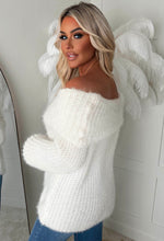 Very Cutesy Cream Ultra Soft Off The Shoulder Jumper