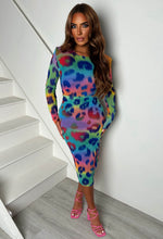 Vibrant Vibes Leopard Mesh Long Sleeve Leopard Print Dress