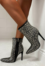 What A Baddie Black Silver Embellished Boots