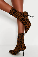 Where You Belong Multi Faux Suede Leopard Sock Boots