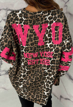 Wild Chic Beige Leopard New York Oversized Sweatshirt